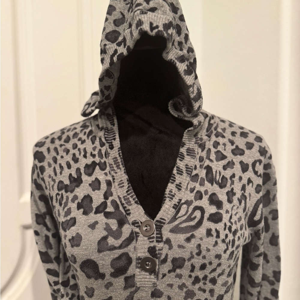 Style & Co. Women's Animal Print Pullover Sweater Hoodie Long Sleeve Small - Picture 5 of 6
